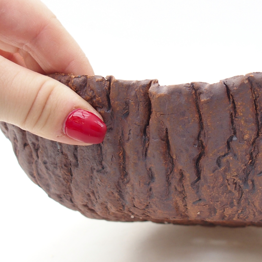 Keramikschale 22 x 22,5 x 6 cm , Farbe braun