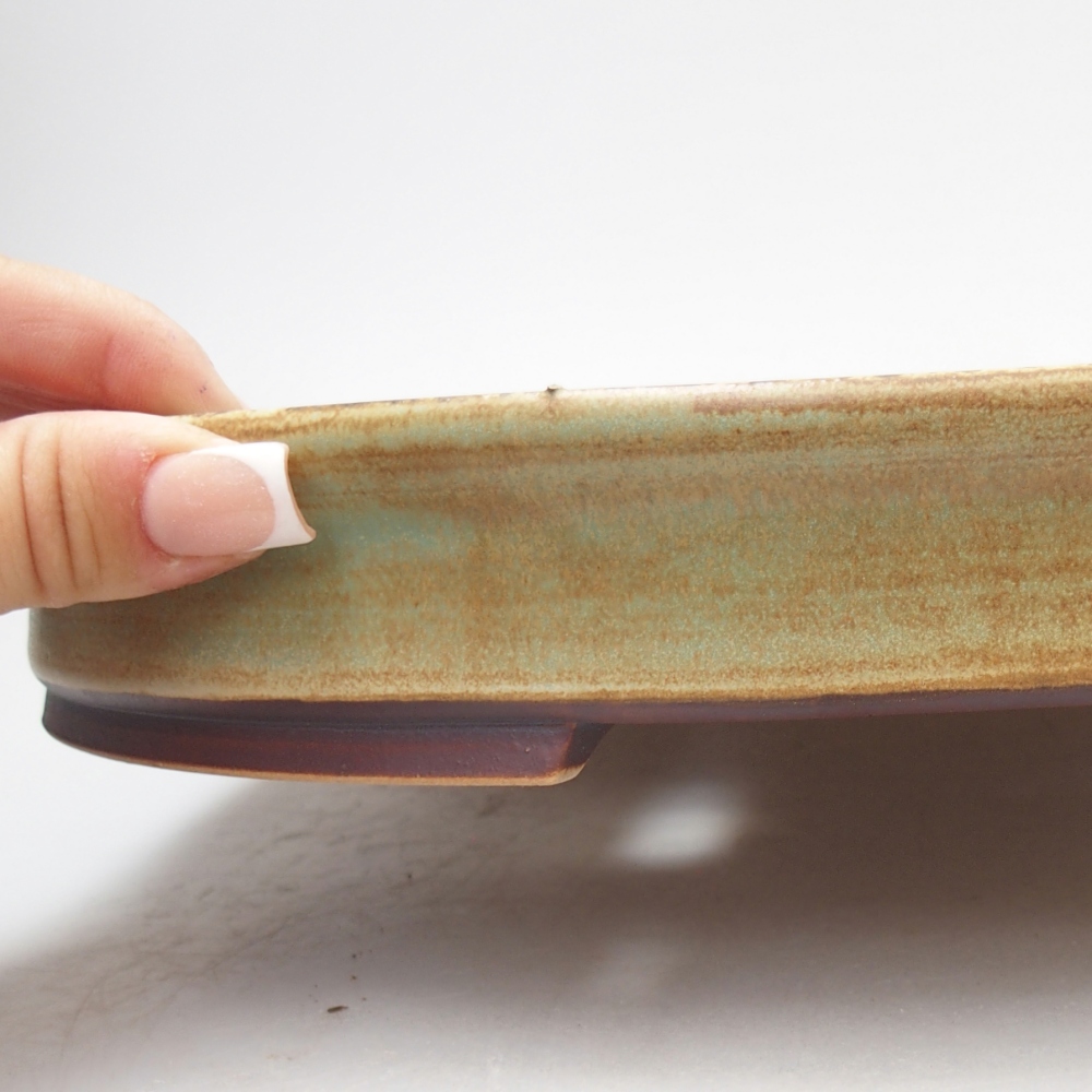 Bonsaischale aus Keramik 30 x 26,5 x 4 cm, grün