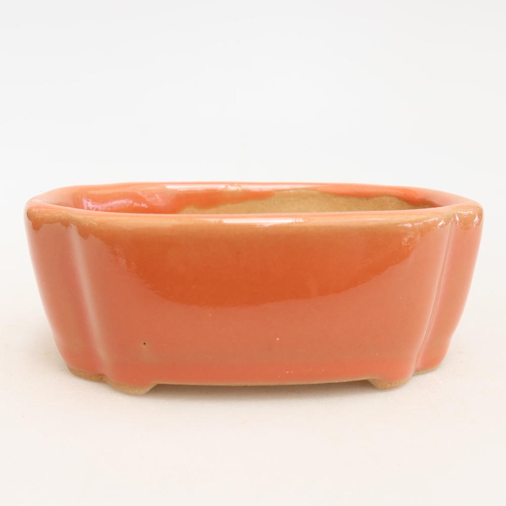 Keramik-Bonsai-Schale, 10,5 × 8 × 4 cm, Farbe: Orange