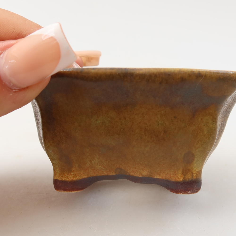 Bonsaischale aus Keramik 7,5 x 7 x 3,5 cm, grün