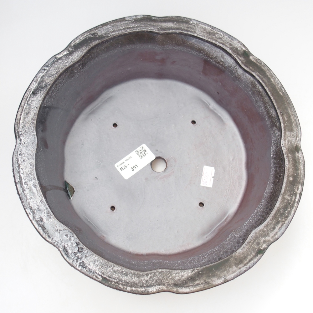 Bonsaischale aus Keramik 26,5 x 26,5 x 8 cm, schwarz