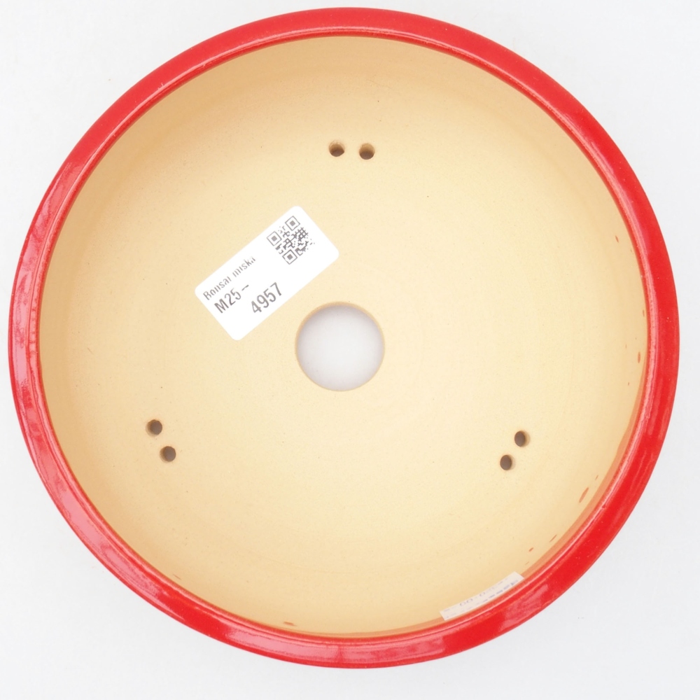 Keramik-Bonsaischale 17 x 17 x 6 cm, Farbe Rot