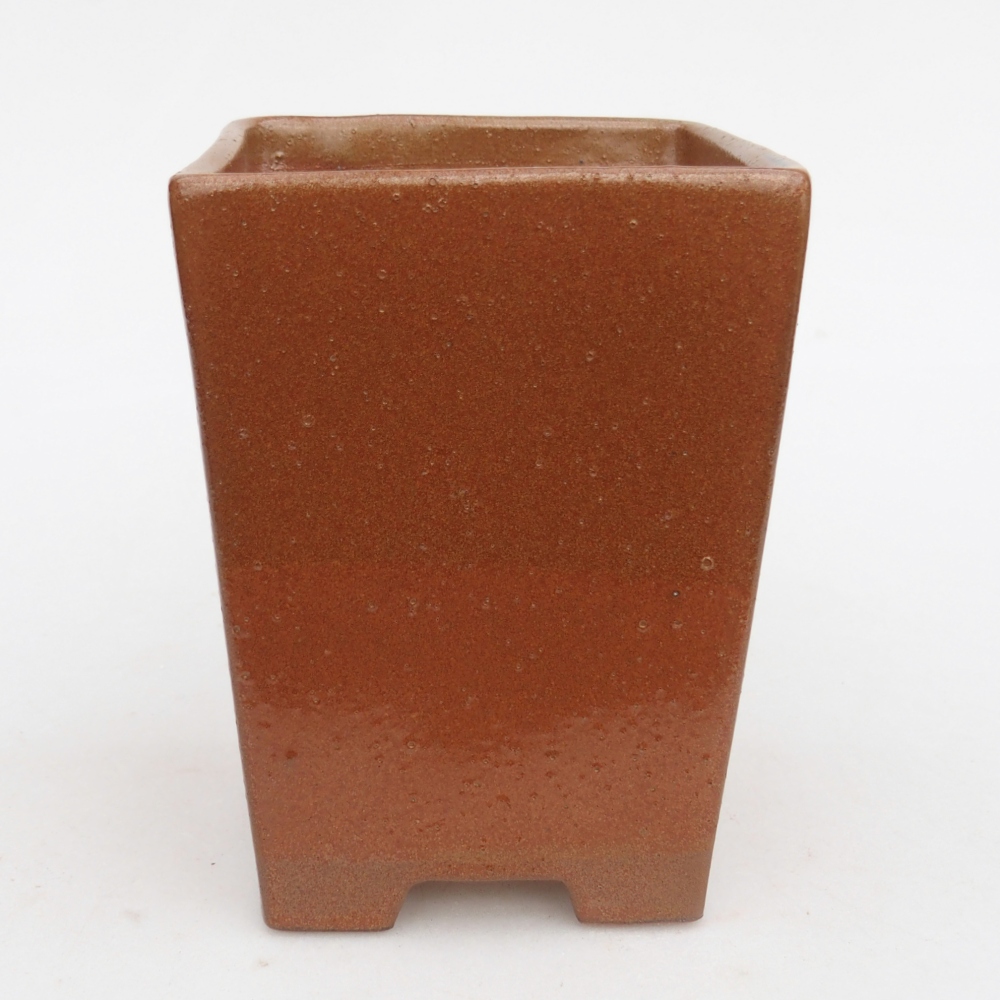 Bonsaischale aus Keramik 9 x 9 x 12,5 cm, braun