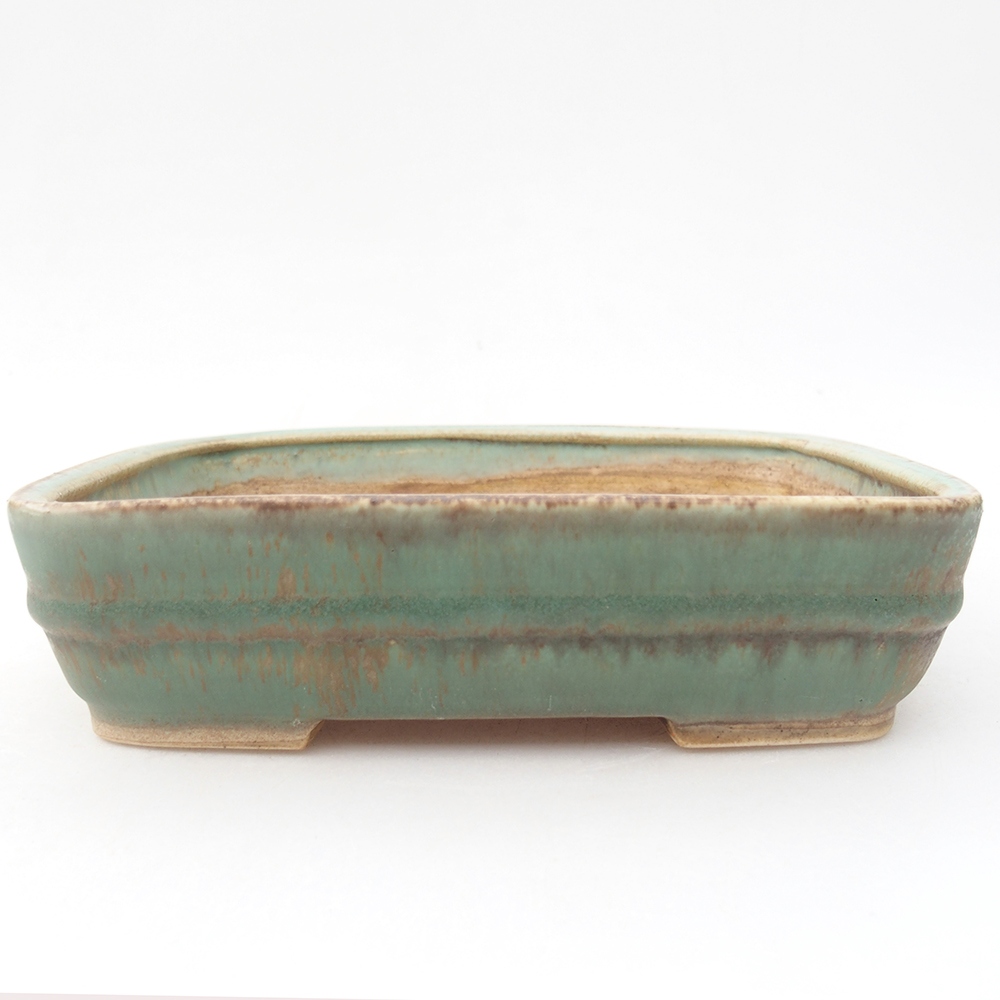 Keramik-Bonsaischale 18 x 15 x 5 cm, Farbe Grün