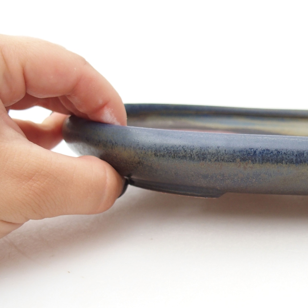 Keramik-Bonsaischale 22,5 x 17 x 3 cm, Farbe blau
