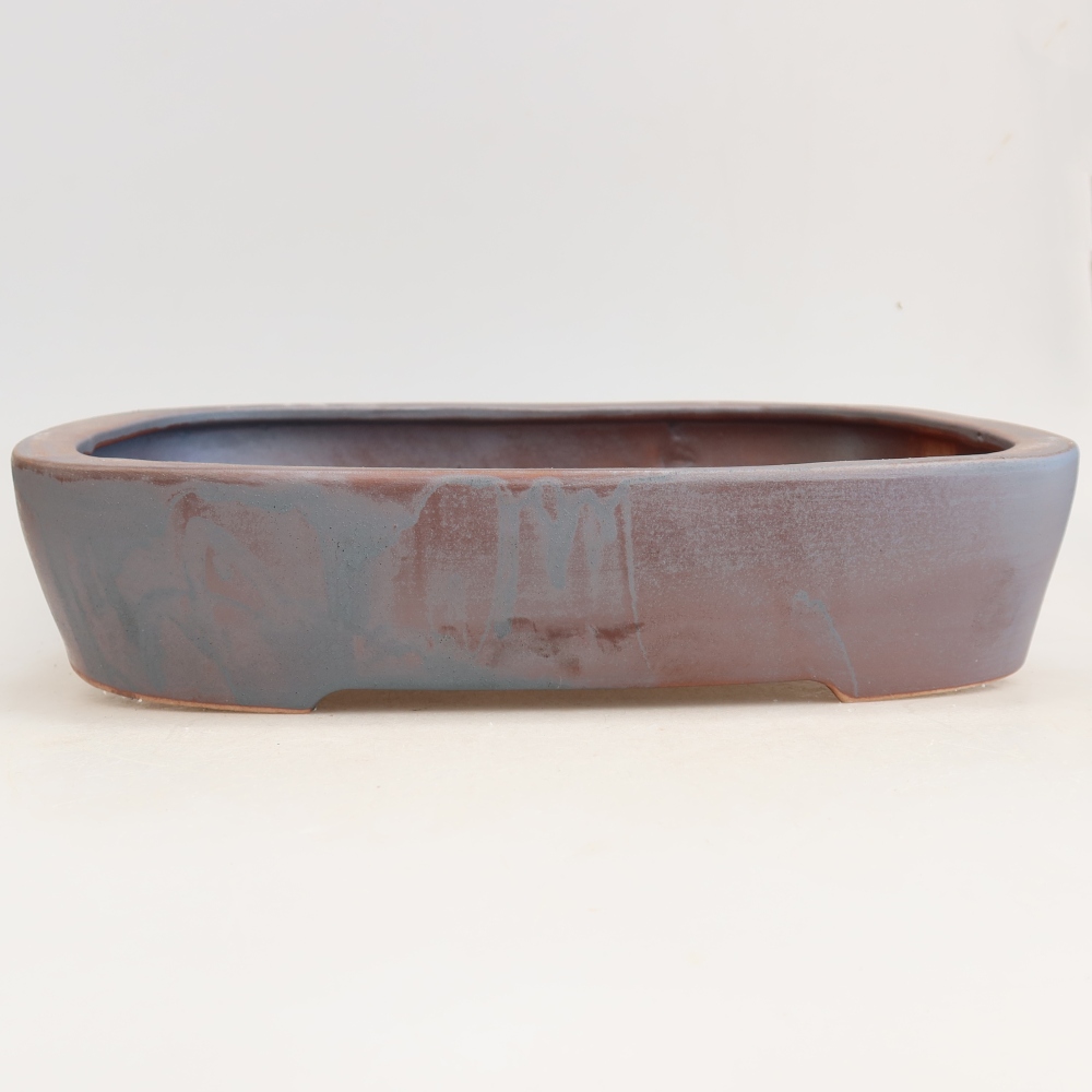 Bonsaischale aus Keramik 32 x 24,5 x 6,5 cm, metallfarben