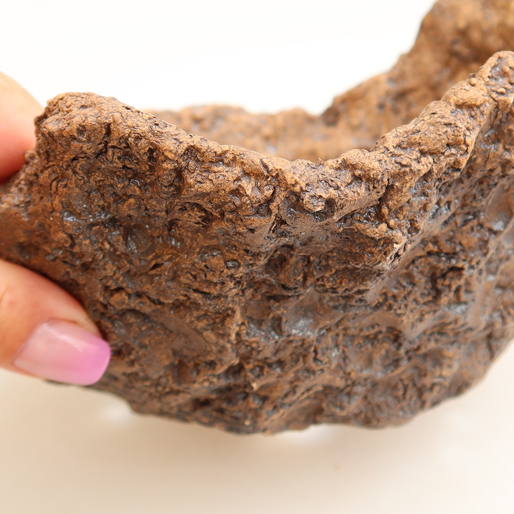 Keramikschale 19 x 17 x 13 cm, Farbe: braun