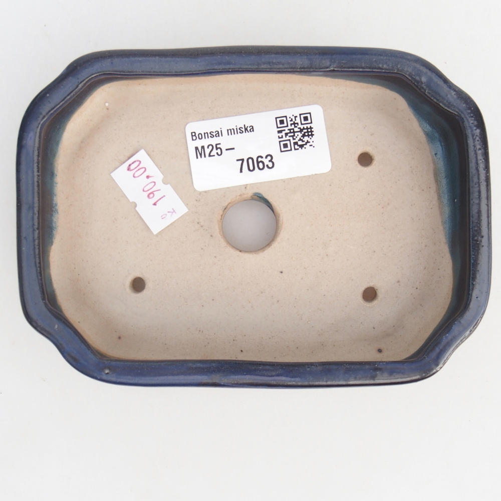 Bonsaischale aus Keramik 12,5 x 9 x 3 cm, Farbe blau