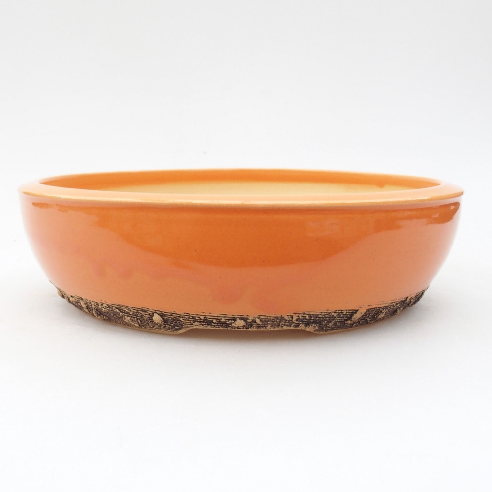 Keramik-Bonsaischale 21 x 21 x 5,5 cm, Farbe Orange