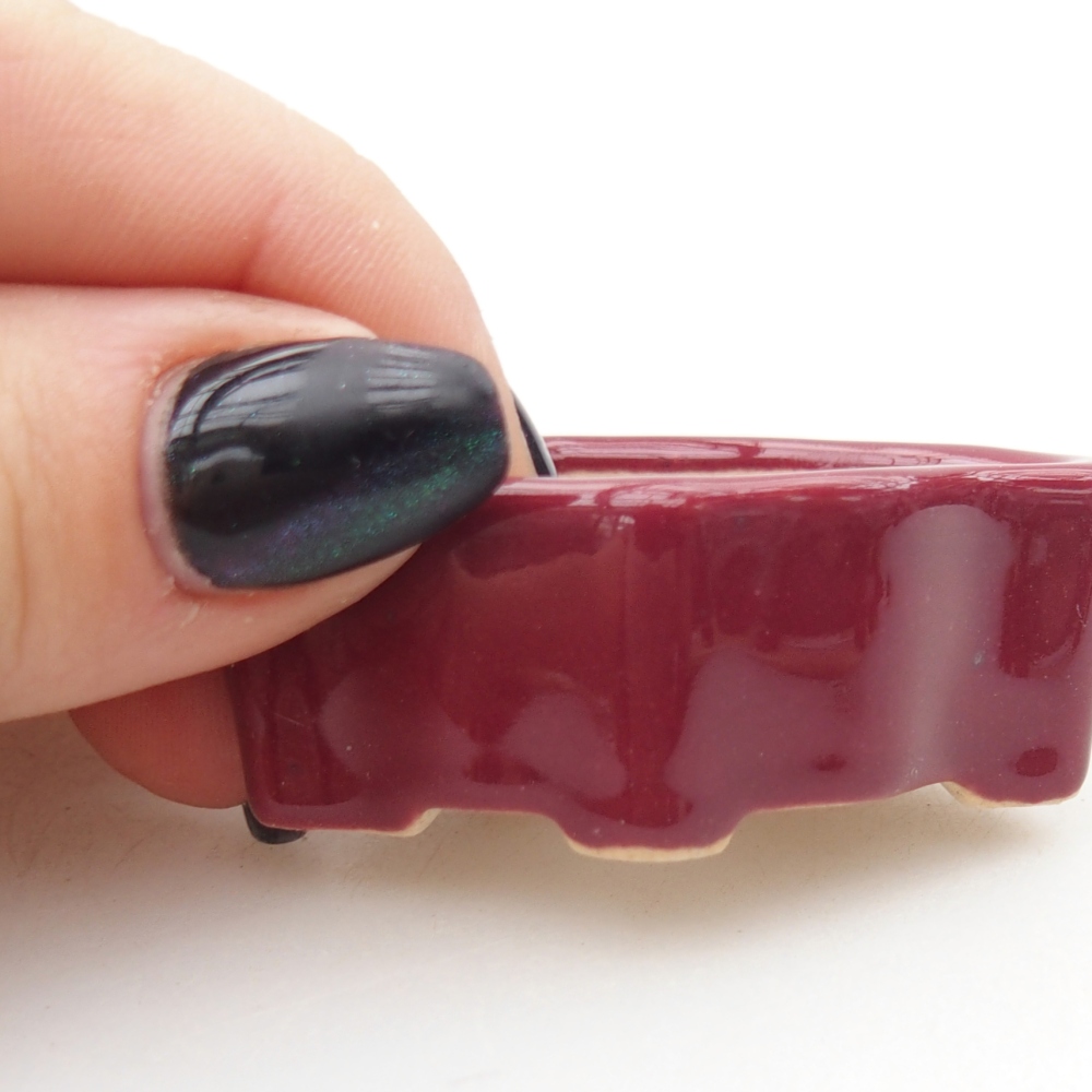 Mini-Bonsaischale 5 x 3 x 2 cm, bordeauxrot