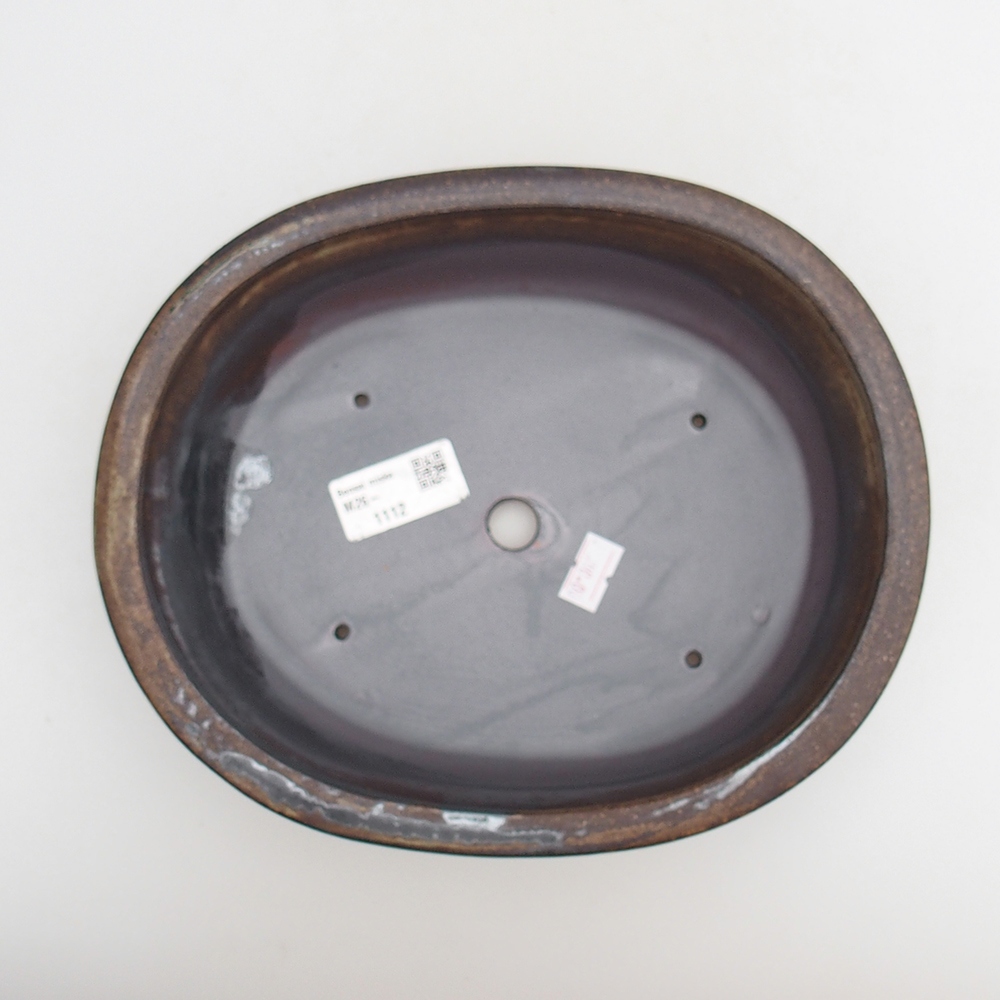 Bonsaischale aus Keramik 23 x 19 x 7 cm, metallfarben