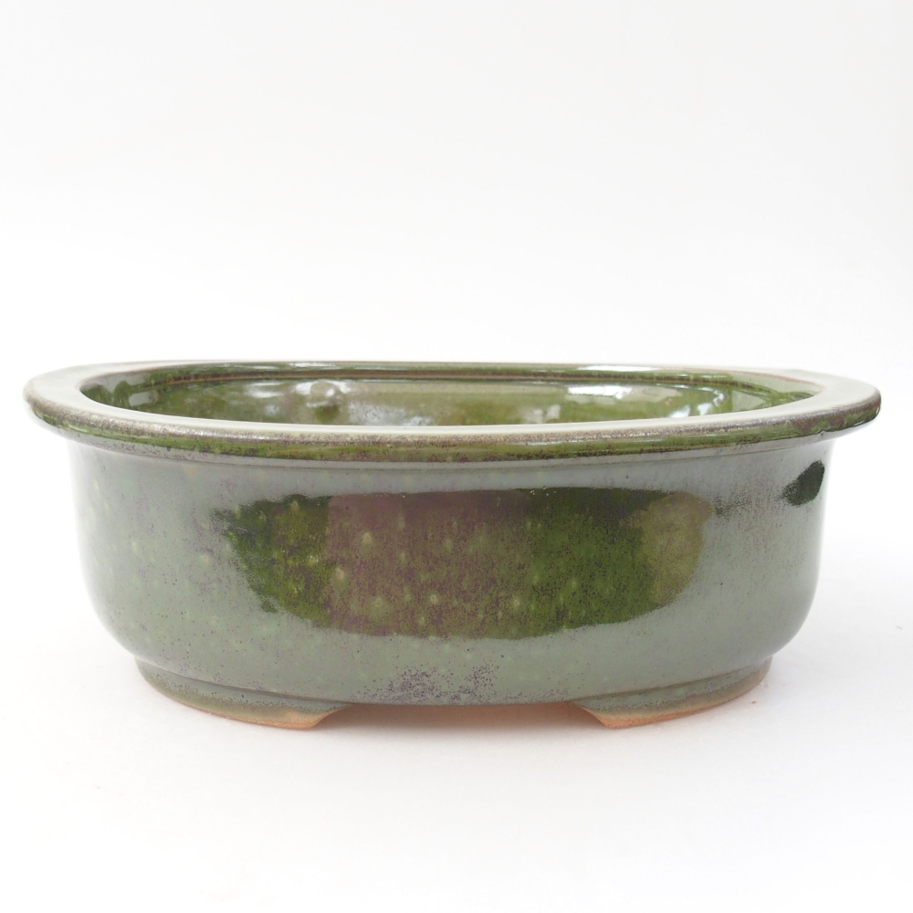 Keramik-Bonsaischale 23 x 19 x 8 cm, Farbe Grün