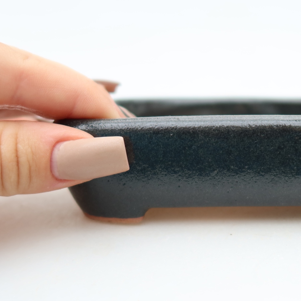 Keramik-Bonsai-Schale, 12,5 × 9 × 3,5 cm, Farbe: Schwarz