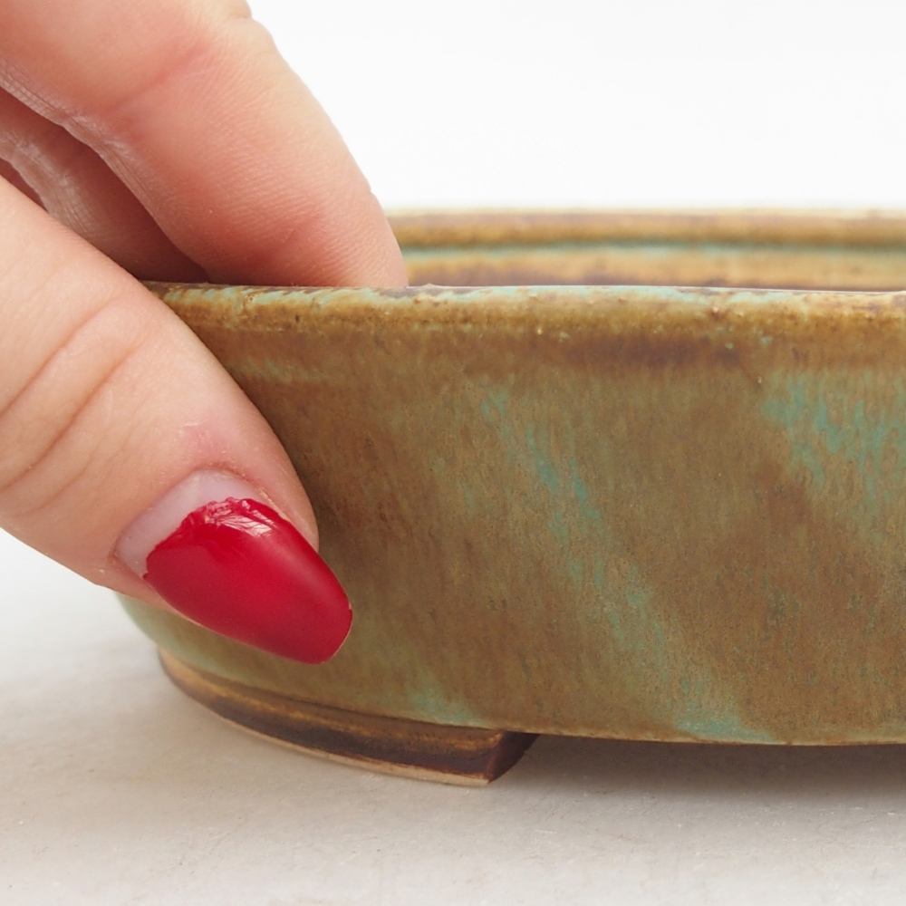 Bonsaischale aus Keramik 18,5 x 16,5 x 4,5 cm, grün