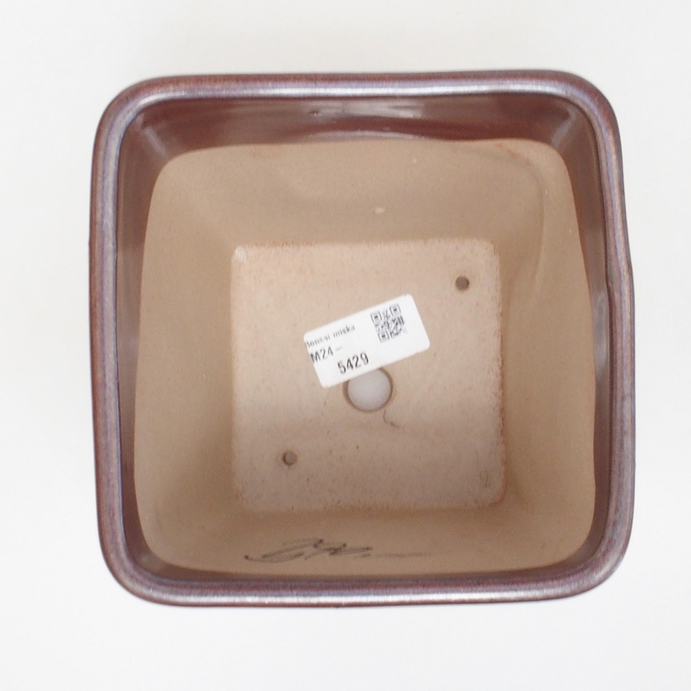 Keramik-Bonsaischale 13,5 x 13,5 x 14,5 cm, Farbe braun