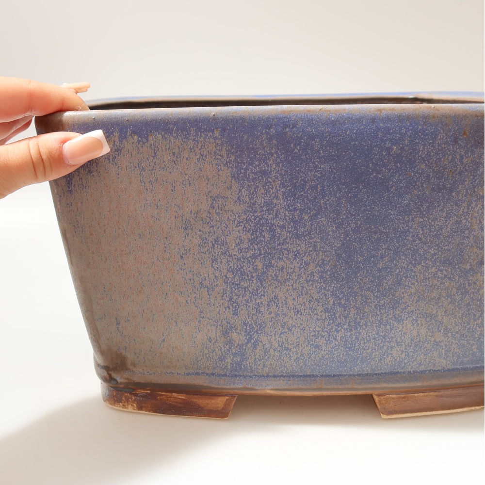 Keramik-Bonsai-Schale 26,5 x 26,5 x 15,5 cm, Farbe: Blau