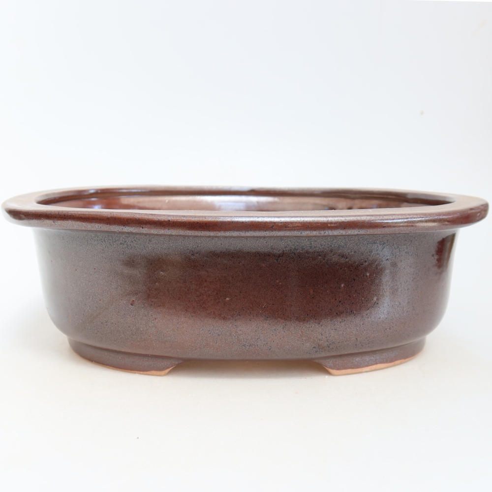 Bonsaischale aus Keramik 26 x 22 x 8 cm, braun