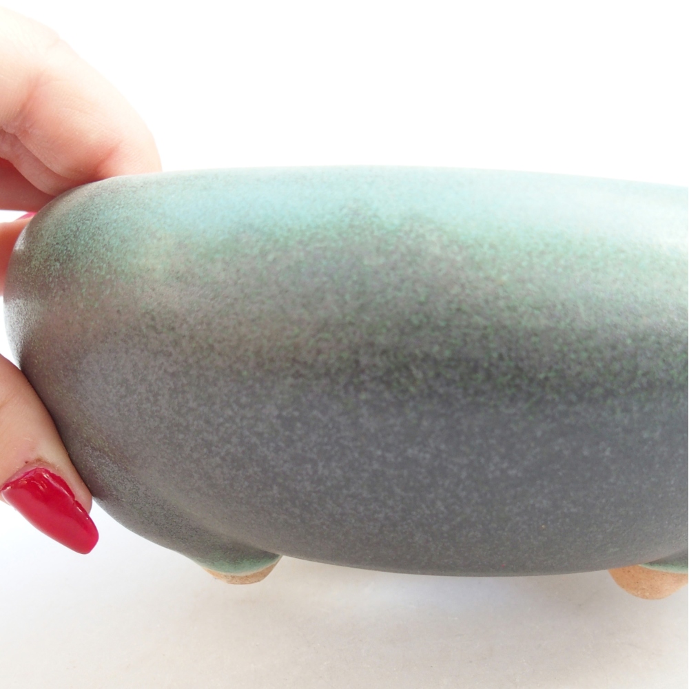 Bonsaischale aus Keramik 14,5 x 14,5 x 7 cm, grün