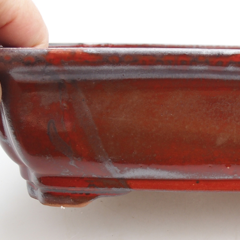 Bonsaischale aus Keramik 27 x 21 x 7 cm, Farbe rot