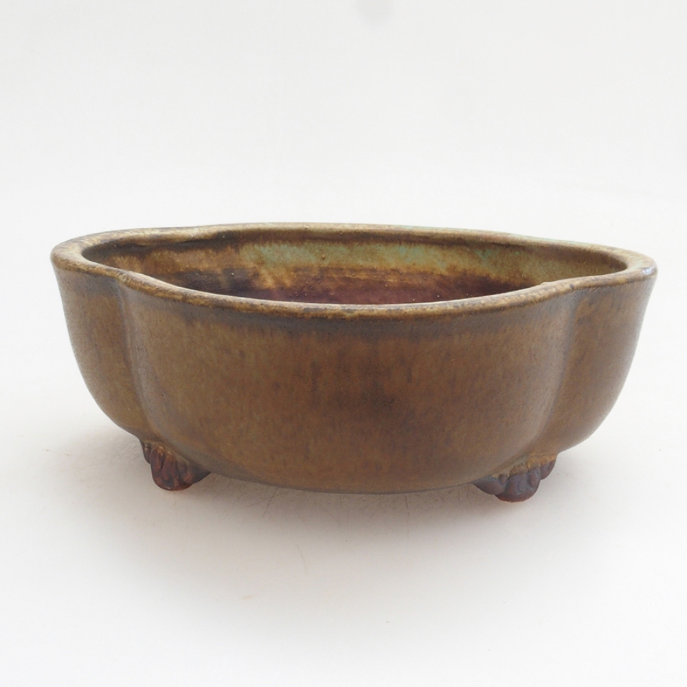 Bonsaischale aus Keramik 13 x 12,5 x 5 cm, Farbe Grün