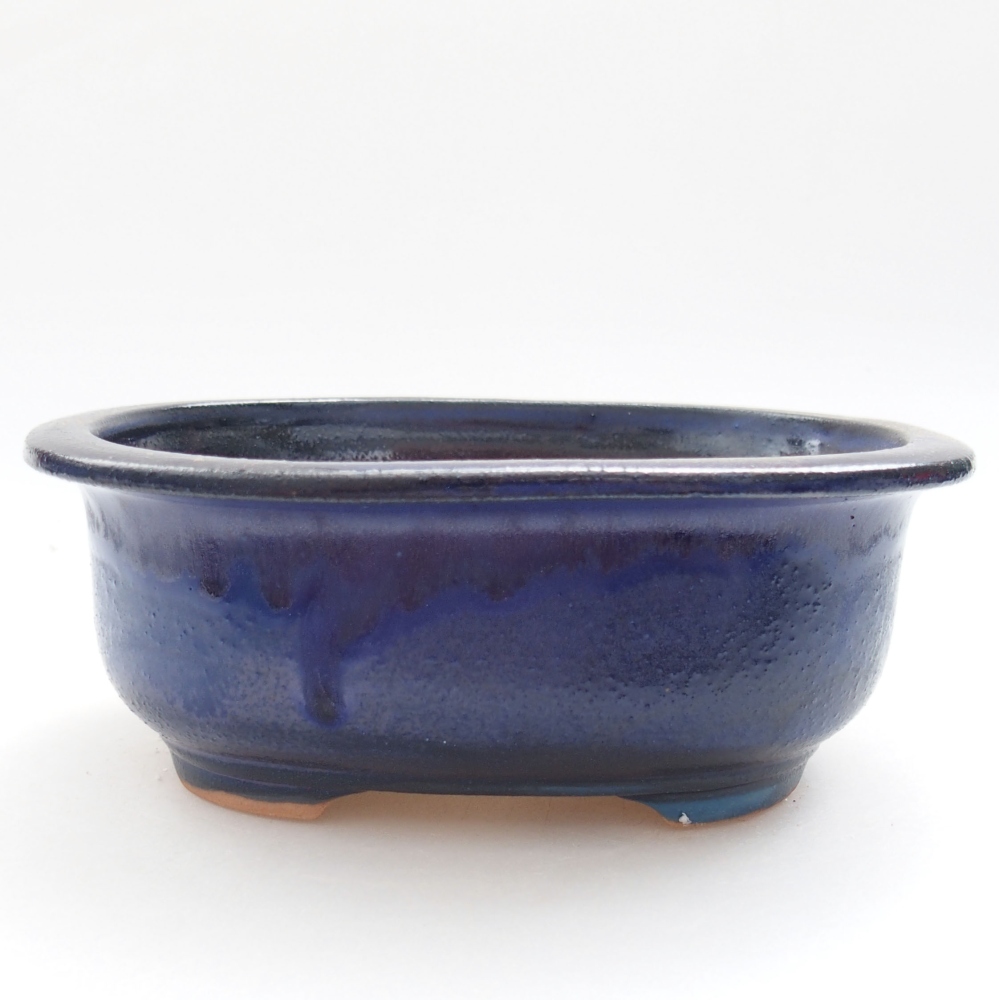 Keramik-Bonsaischale 15,5 x 12 x 6 cm, Farbe blau