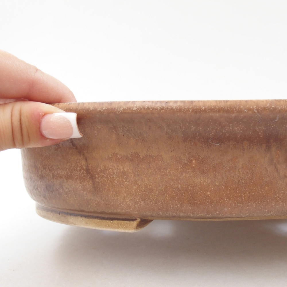 Bonsaischale aus Keramik 26,5 x 23,5 x 5,5 cm, Farbe beige