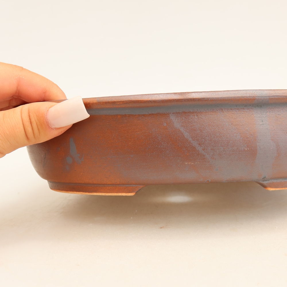 Bonsaischale aus Keramik 22 x 17 x 5 cm, metallfarben