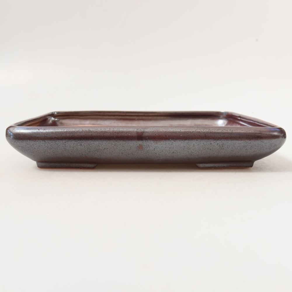 Bonsaischale aus Keramik 24 x 17,5 x 4 cm, metallfarben