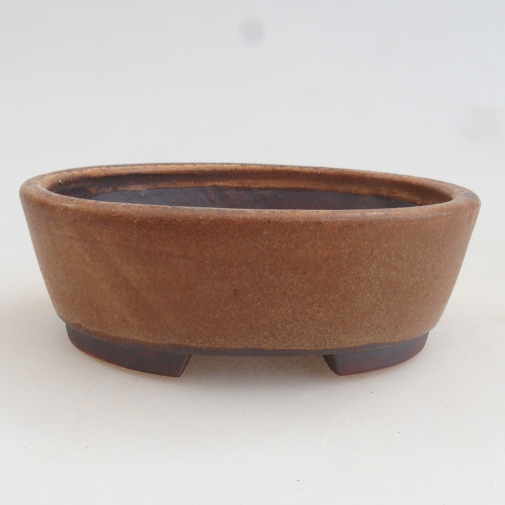 Bonsaischale aus Keramik 9,5 x 8 x 3 cm, Farbe braun