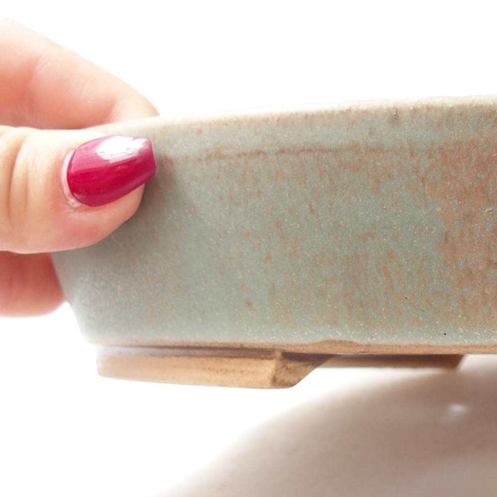 Bonsaischale aus Keramik  22,5 x 20 x 4  cm, Farbe Grün
