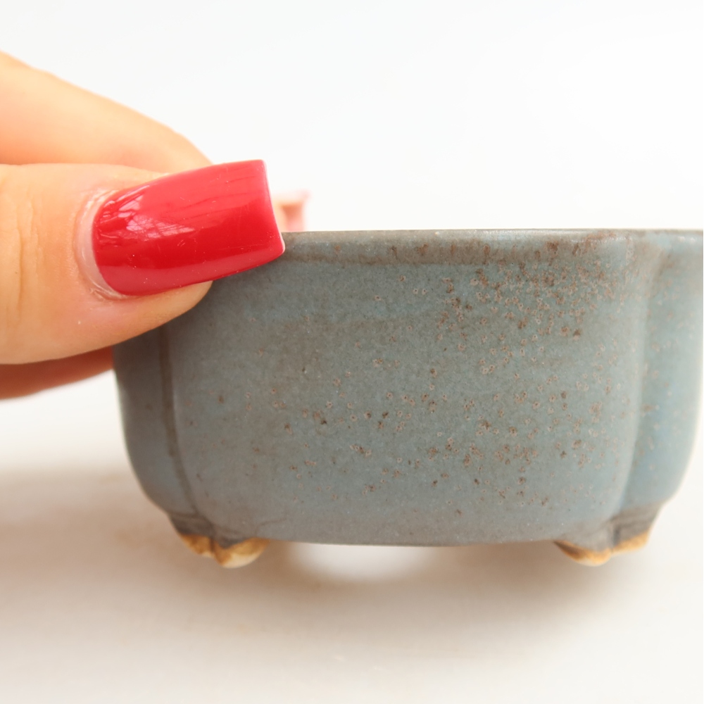 Keramik-Bonsai-Schale 8 x 7,5 x 3,5 cm, Farbe: Blau