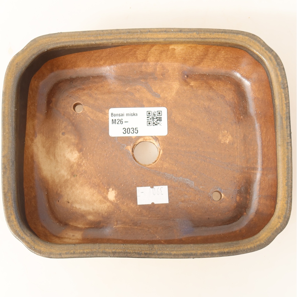 Keramik-Bonsai-Schale 18 x 14 x 4,5 cm, Farbe: braun