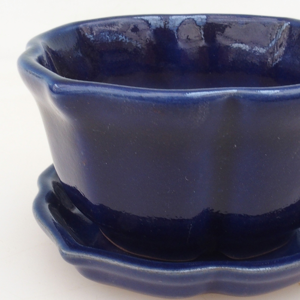 Bonsai-Schale + Untertasse H95 – Blau