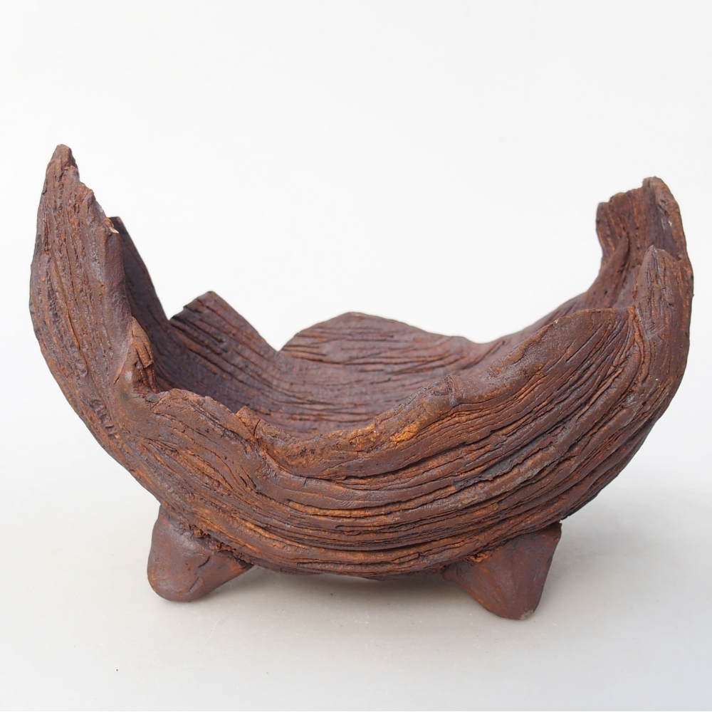 Keramikschale 14 x 12 x 9,5 cm , Farbe braun