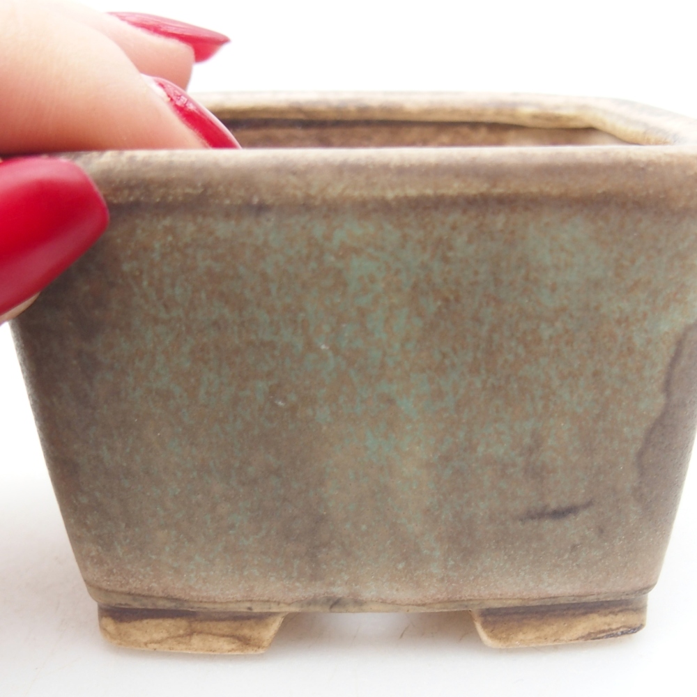 Bonsaischale aus Keramik 6 x 6 x 4,5 cm, grün