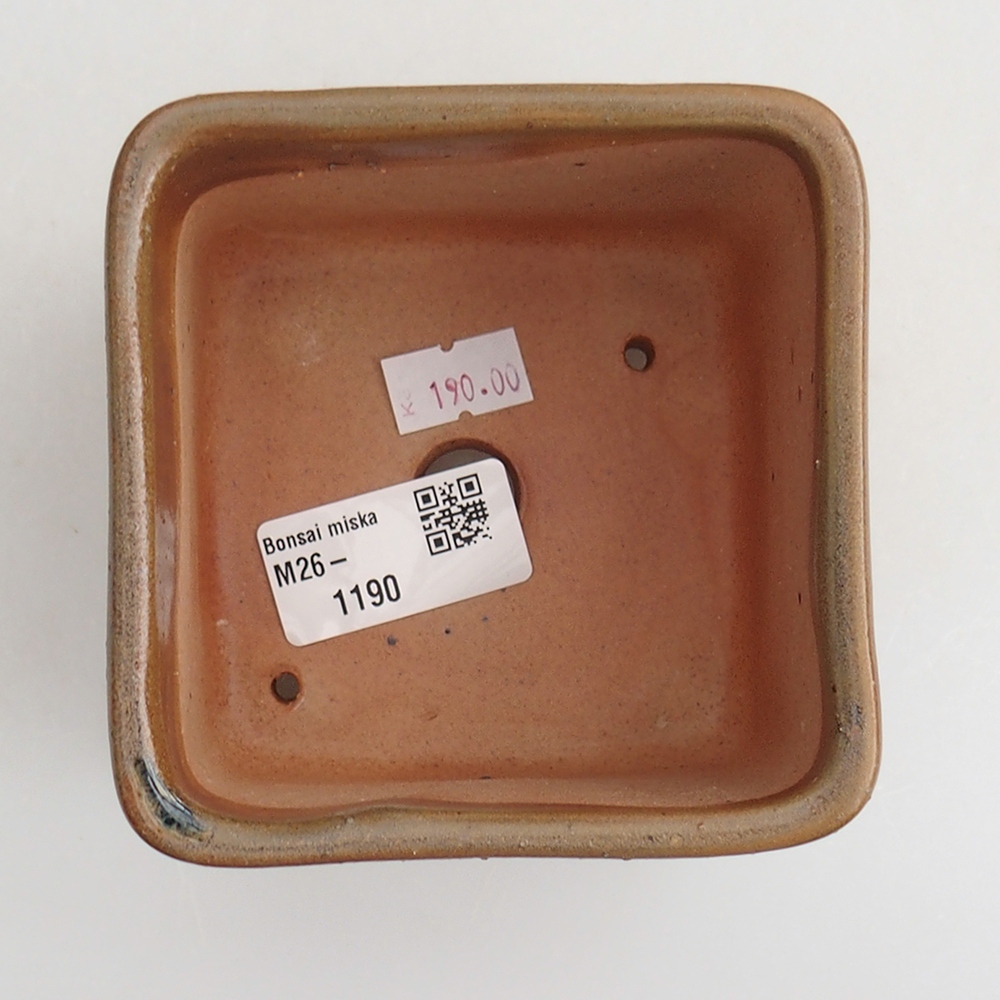 Bonsaischale aus Keramik 10 x 10 x 8 cm, braun