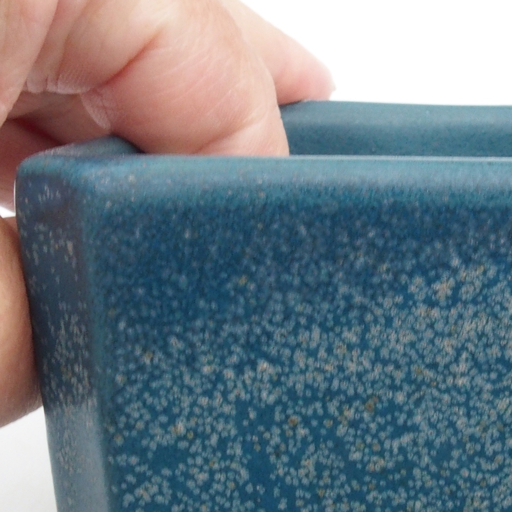 Keramik-Bonsaischale 9,5 x 9,5 x 7 cm, Farbe blau
