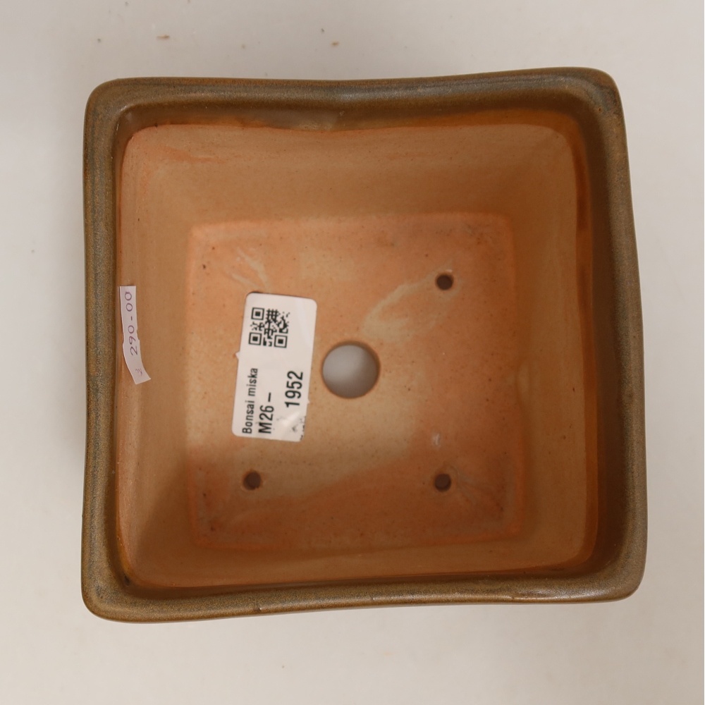Bonsaischale aus Keramik 11 x 11 x 8,5 cm, braun