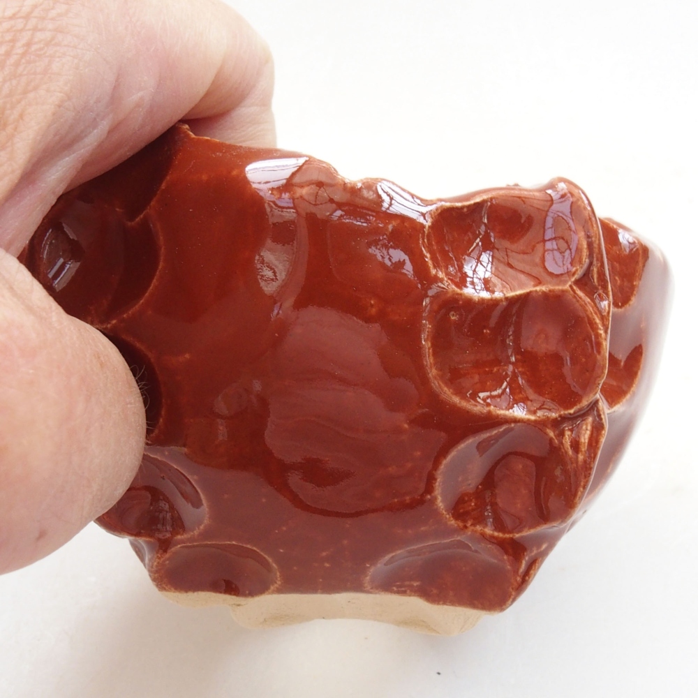 Keramikschale 7 x 7 x 6,5 cm, Farbe braun