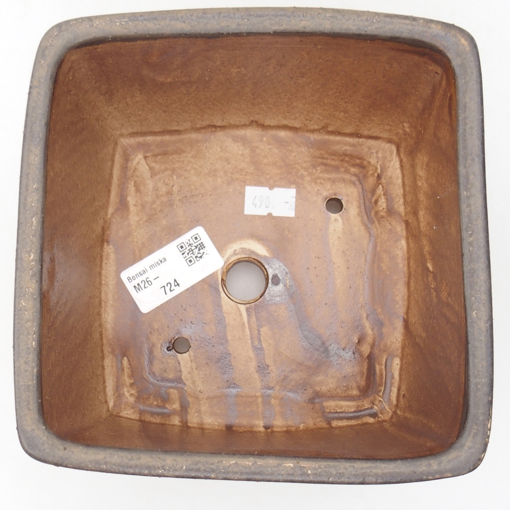 Bonsaischale aus Keramik 16 x 16 x 10 cm, braun