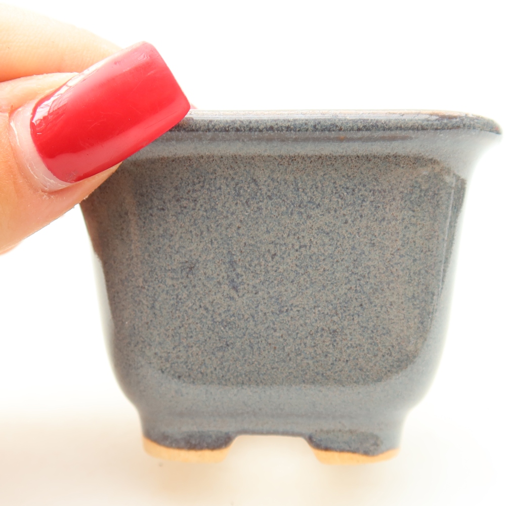 Keramik-Bonsai-Schale 6,5 x 6,5 x 5 cm, Farbe: grau