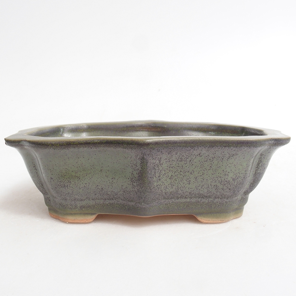 Keramik-Bonsaischale 15,5 x 11,5 x 4,5 cm, Farbe Grün