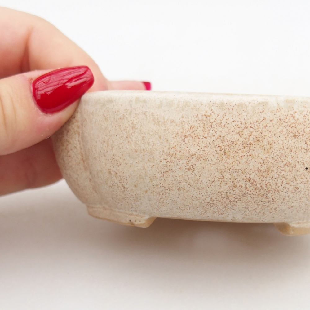 Bonsaischale aus Keramik 10,5 x 9 x 3,5 cm, Farbe beige