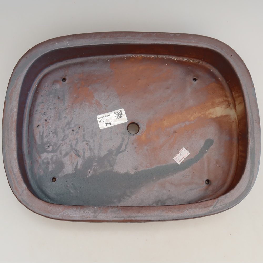 Bonsaischale aus Keramik 32 x 24,5 x 6,5 cm, metallfarben