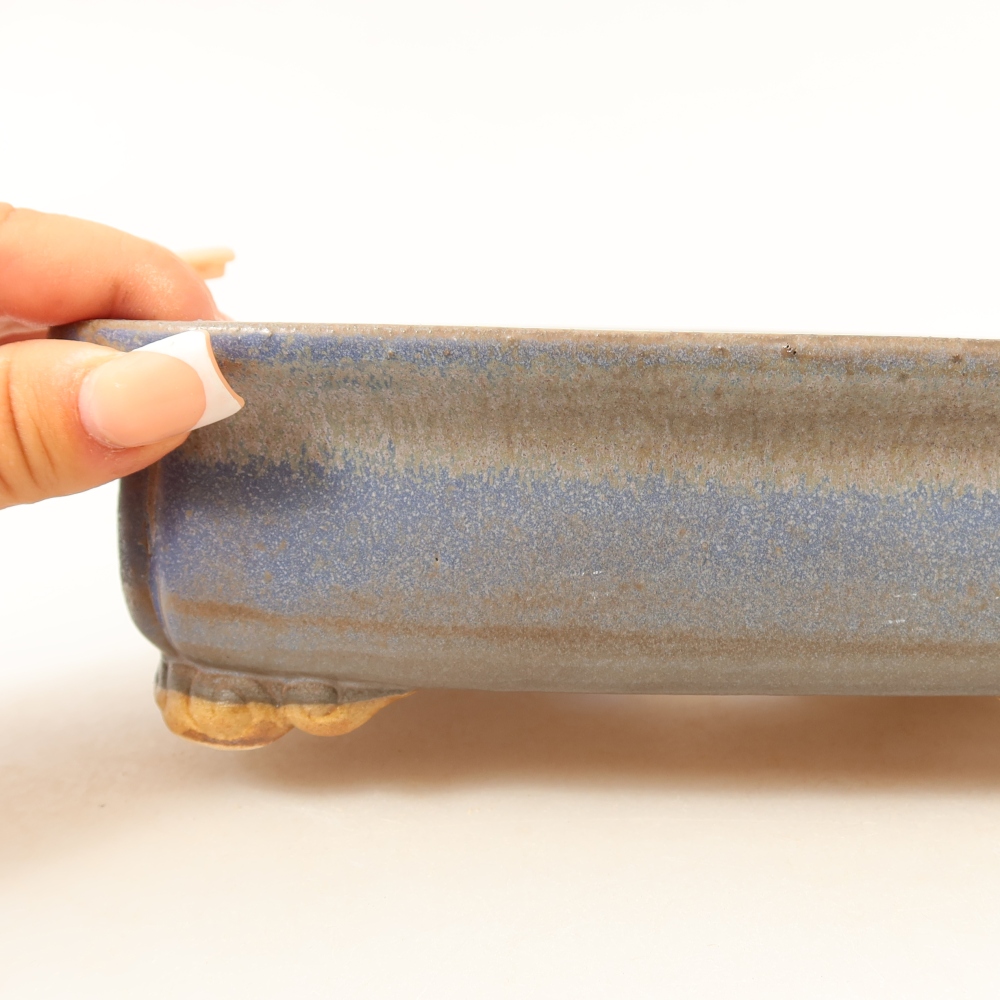 Keramik-Bonsai-Schale 19,5 x 17 x 6 cm, Farbe: Blau
