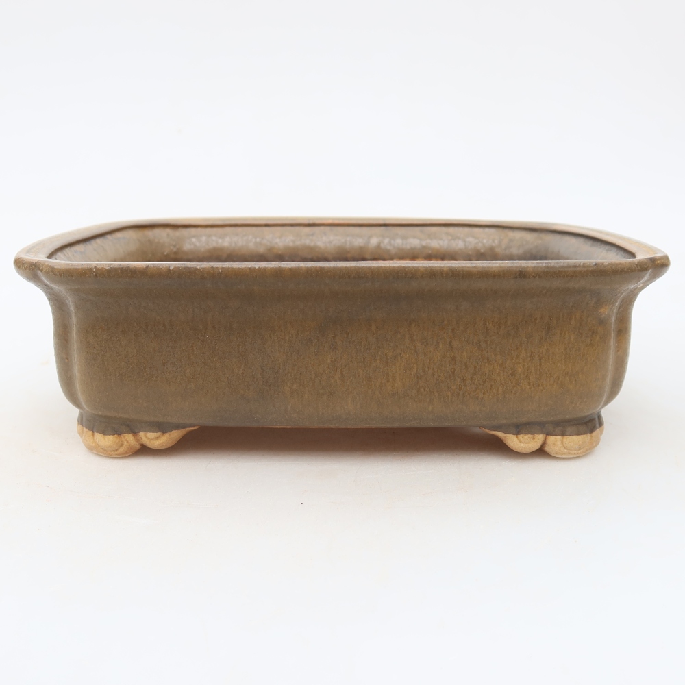 Keramik-Bonsai-Schale, 20 x 17,5 x 6 cm, Farbe: Braun