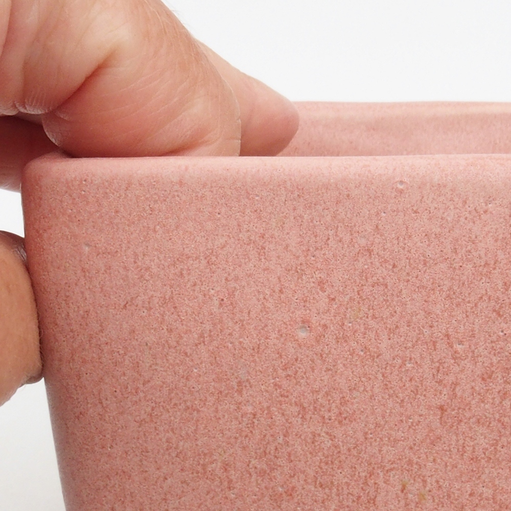 Keramik-Bonsaischale 11 x 11 x 8,5 cm, Farbe rosa