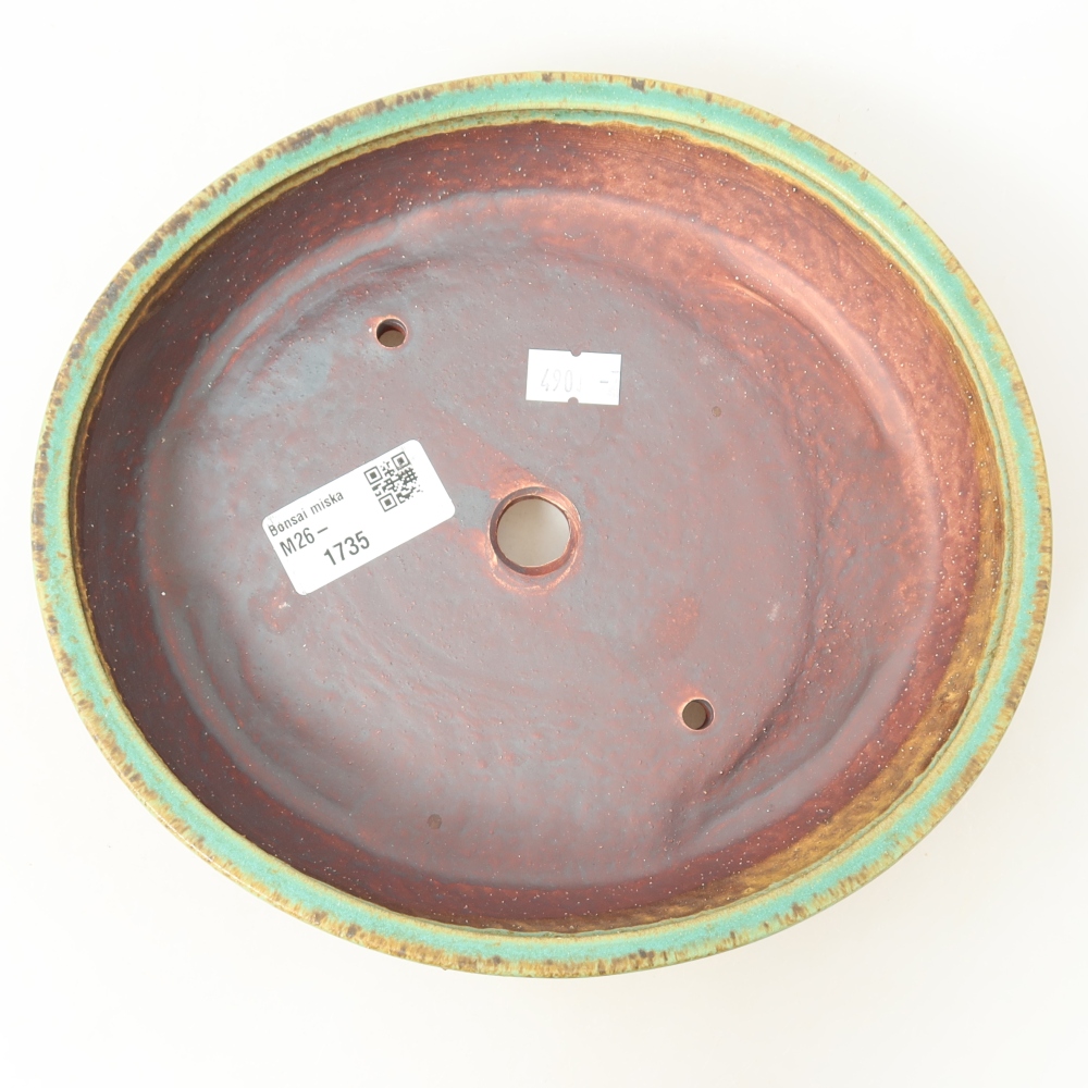 Bonsaischale aus Keramik 21 x 19 x 4,5 cm, grün