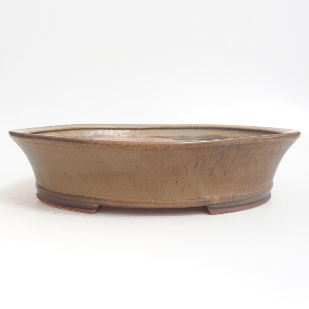 Bonsaischale aus Keramik  27,5 x 24,5 x 6  cm, Farbe braun
