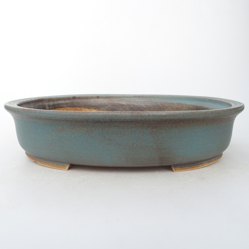 Keramik-Bonsaischale 26,5 x 23,5 x 5,5 cm, Farbe blau